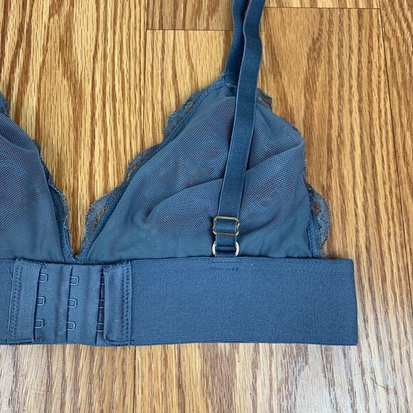 Lively Long-Lined Lace Bralette - Slate Blue Sz S - Picture 6 of 11